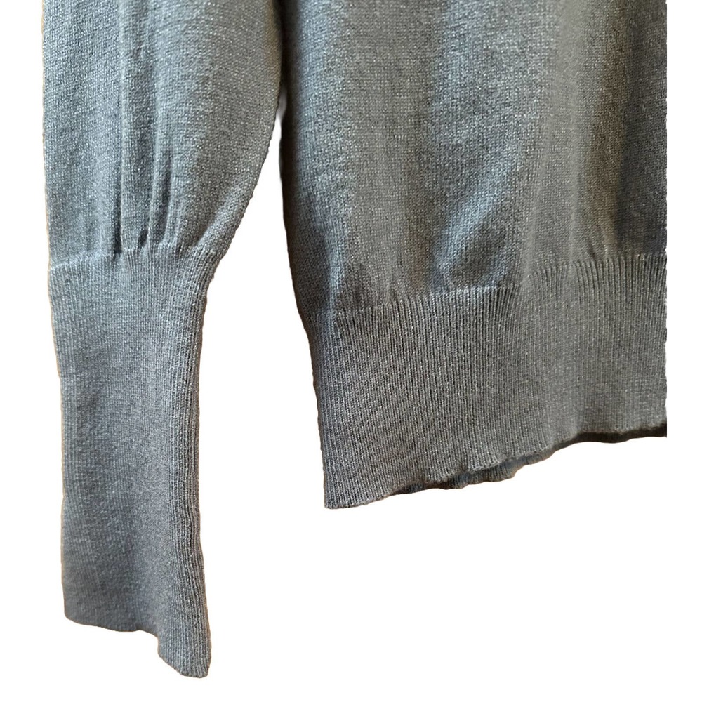 V267 NWOT, Arianna By Howards Women’s BLUE Turtleneck Gold Snaps Sweater Sz LG - Picture 4 of 11
